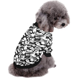 Black white camouflage pattern All Over Print Pet Dog Round Neck Fuzzy Shirt