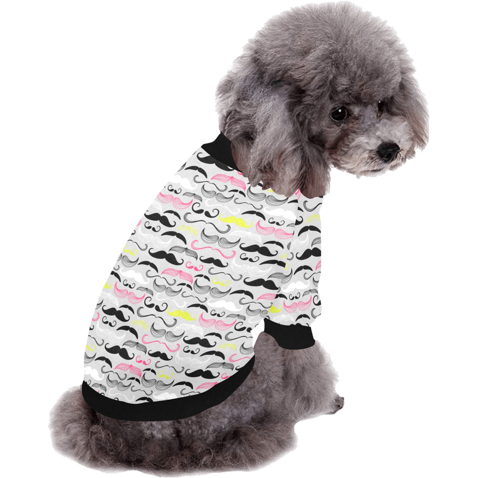 Mustache Beard Pattern Print Design 02 All Over Print Pet Dog Round Neck Fuzzy Shirt