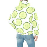 Cucumber slices pattern Men's Padded Hooded Jacket