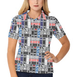 Skate Board Pattern Print Design 04 Women's All Over Print Polo Shirt