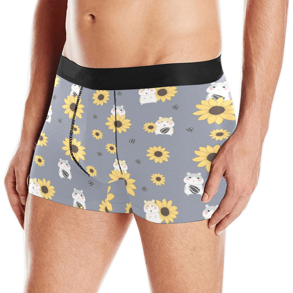 Cute hamster sunflower pattern background Men's All Over Print Boxer Briefs Men's Underwear