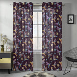 Hummingbird Pattern Print Design 04 Gauze Curtain