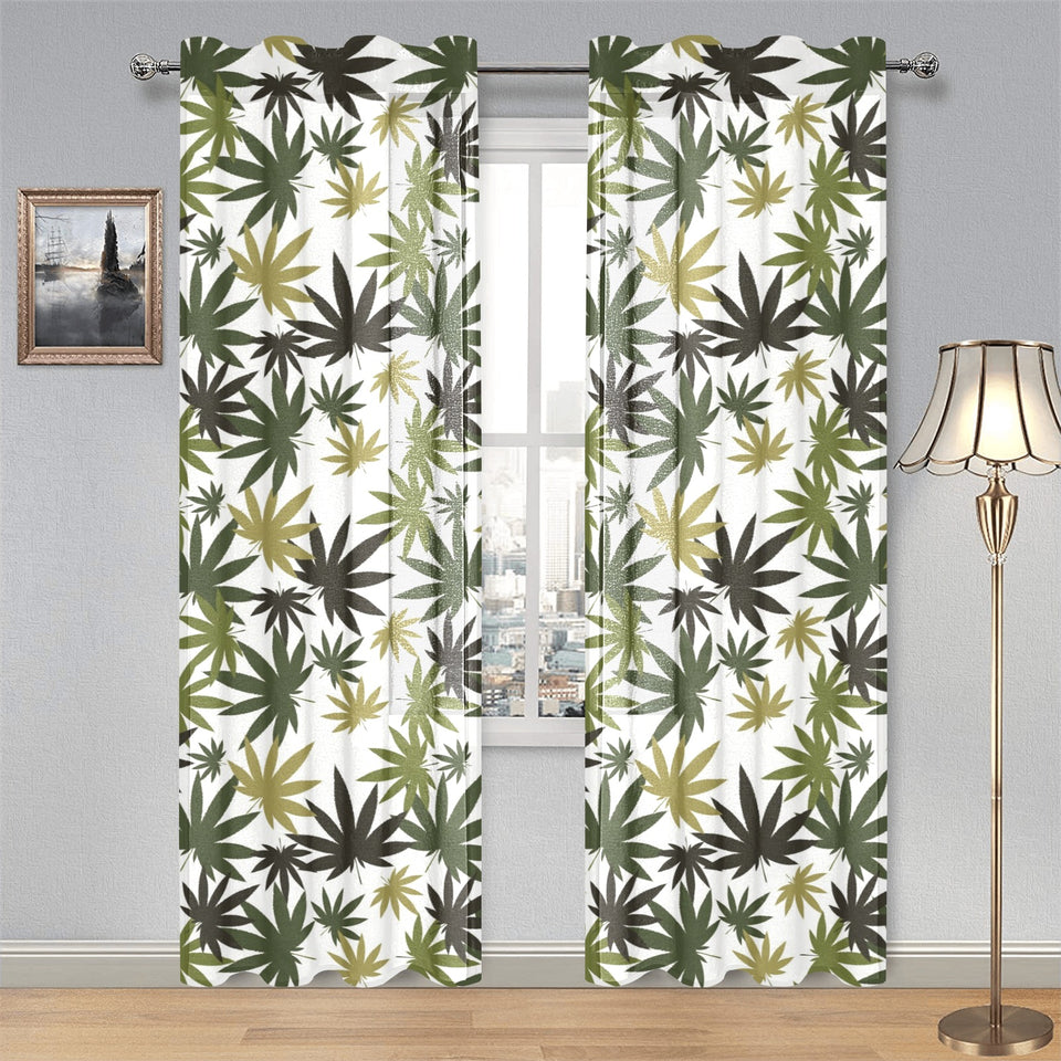 Canabis Marijuana Weed Pattern Print Design 05 Gauze Curtain