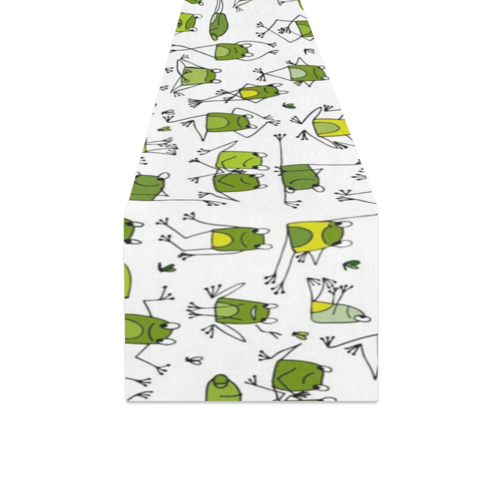 Sketch funny frog pattern Table Runner