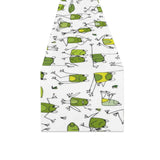 Sketch funny frog pattern Table Runner