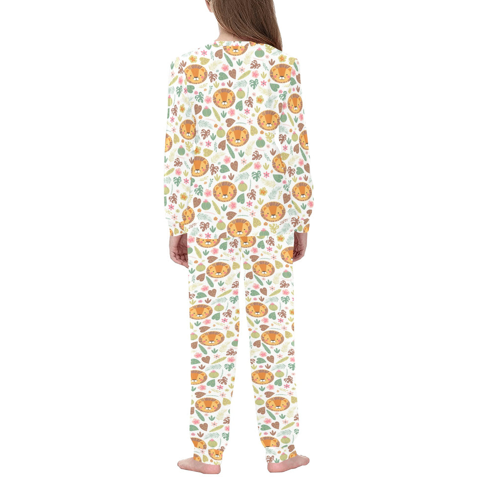 Lion Pattern Print Design 04 Kids' Boys' Girls' All Over Print Pajama Set