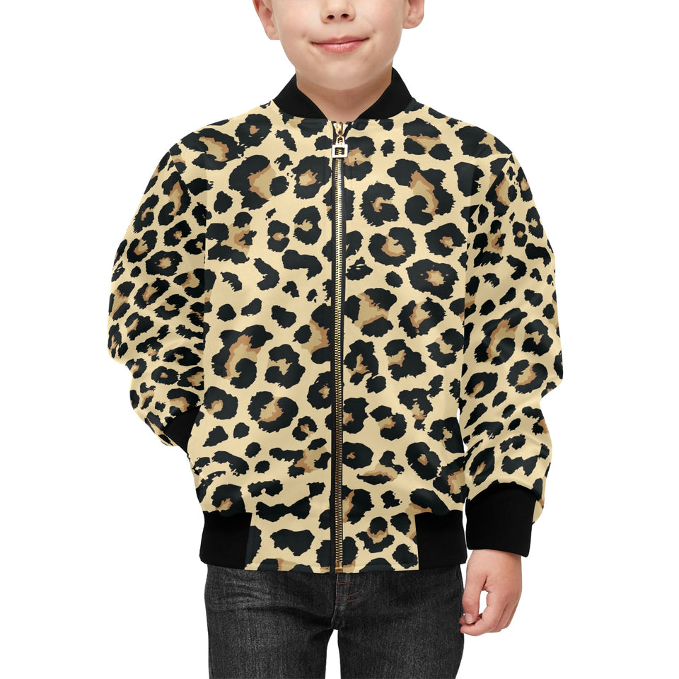 Leopard print design pattern Kids' Boys' Girls' Bomber Jacket