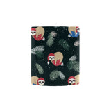 Cute sloths sleeping christmas ball santa hat patt Morphing Mug Heat Changing Mug