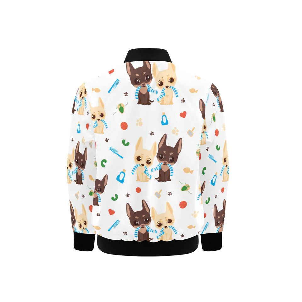 Cute Chihuahua dog pattern Kids' Boys' Girls' Bomber Jacket