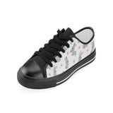 Watercolor cute rabbit pattern Women's Low Top Canvas Shoes Black