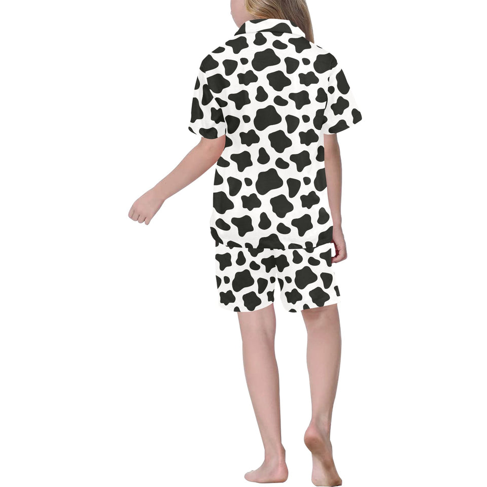 Cow skin pattern Kids' Boys' Girls' V-Neck Short Pajama Set