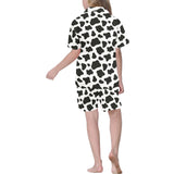 Cow skin pattern Kids' Boys' Girls' V-Neck Short Pajama Set