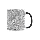 Cartoon hand drawn ice cream black white Morphing Mug Heat Changing Mug