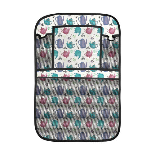 Tea pots Pattern Print Design 05 Car Seat Back Organizer