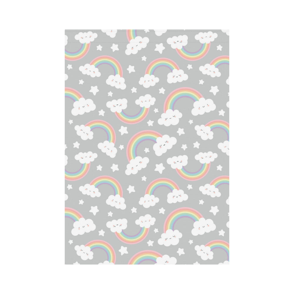 Cute rainbow clound star pattern House Flag Garden Flag