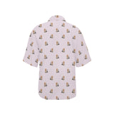 Yorkshire Terrier Pattern Print Design 02 Women's All Over Print Hawaiian Shirt