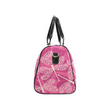 Beautiful dragonfly pink background Travel Bag