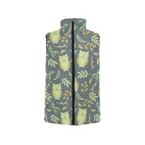 Cute owls leaves pattern Women's Padded Vest
