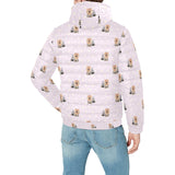 Yorkshire Terrier Pattern Print Design 02 Men's Padded Hooded Jacket