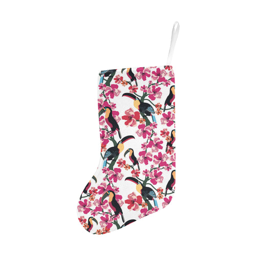 Toucan flower design pattern Christmas Stocking