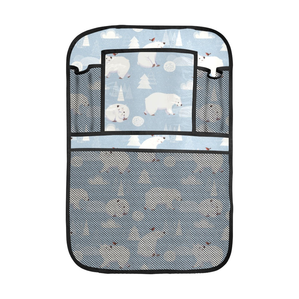 Cute polar bears Christmas decoration pattern Car Seat Back Organizer