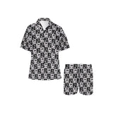 Music Notes Pattern Print Design 01 Women's V-Neck Short Pajama Set
