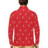 strawberry texture skin pattern Men's Long Sleeve Polo Shirt