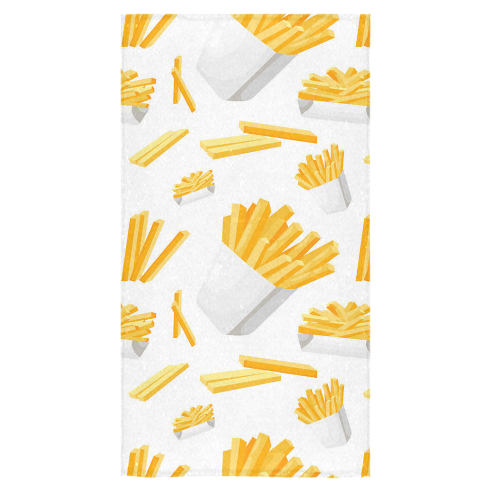 French fries white paper box pattern Bath Towel
