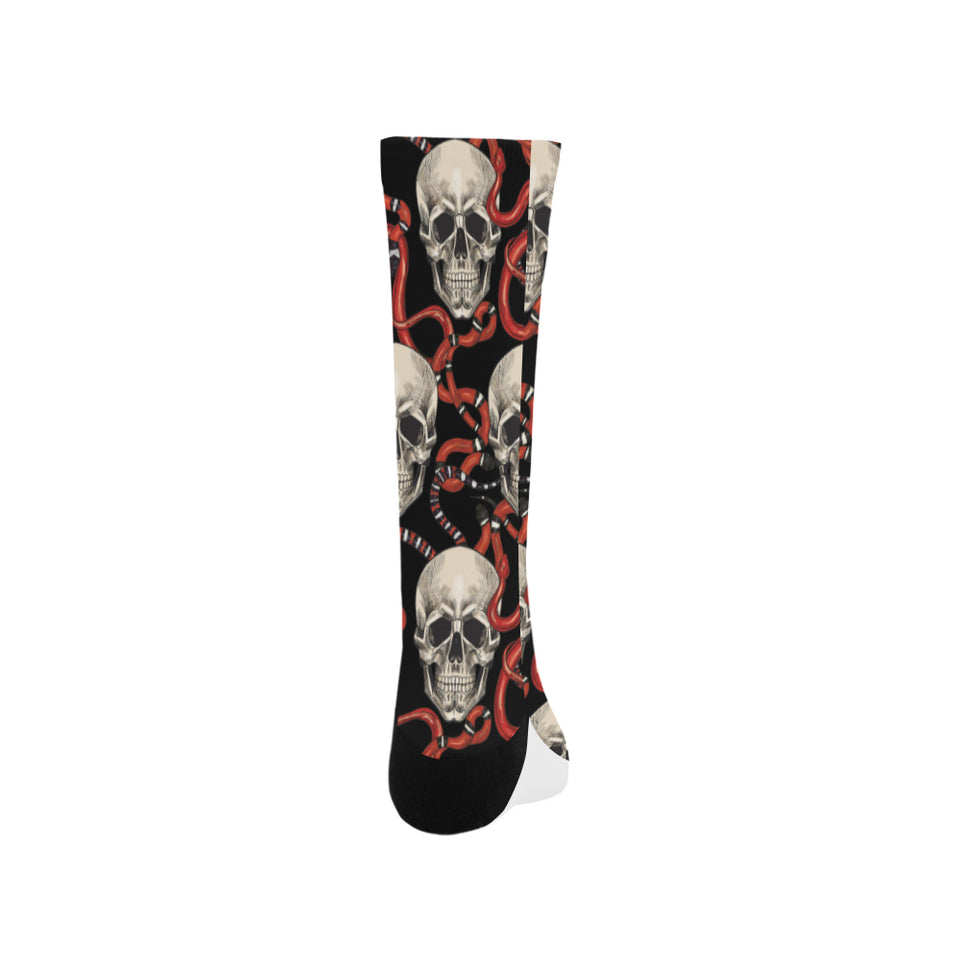 Red snake skull pattern Crew Socks