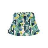 Toucan tropical leaves design pattern Unisex Bucket Hat