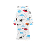 Watercolor helicopter cloud pattern Blanket Robe with Sleeves