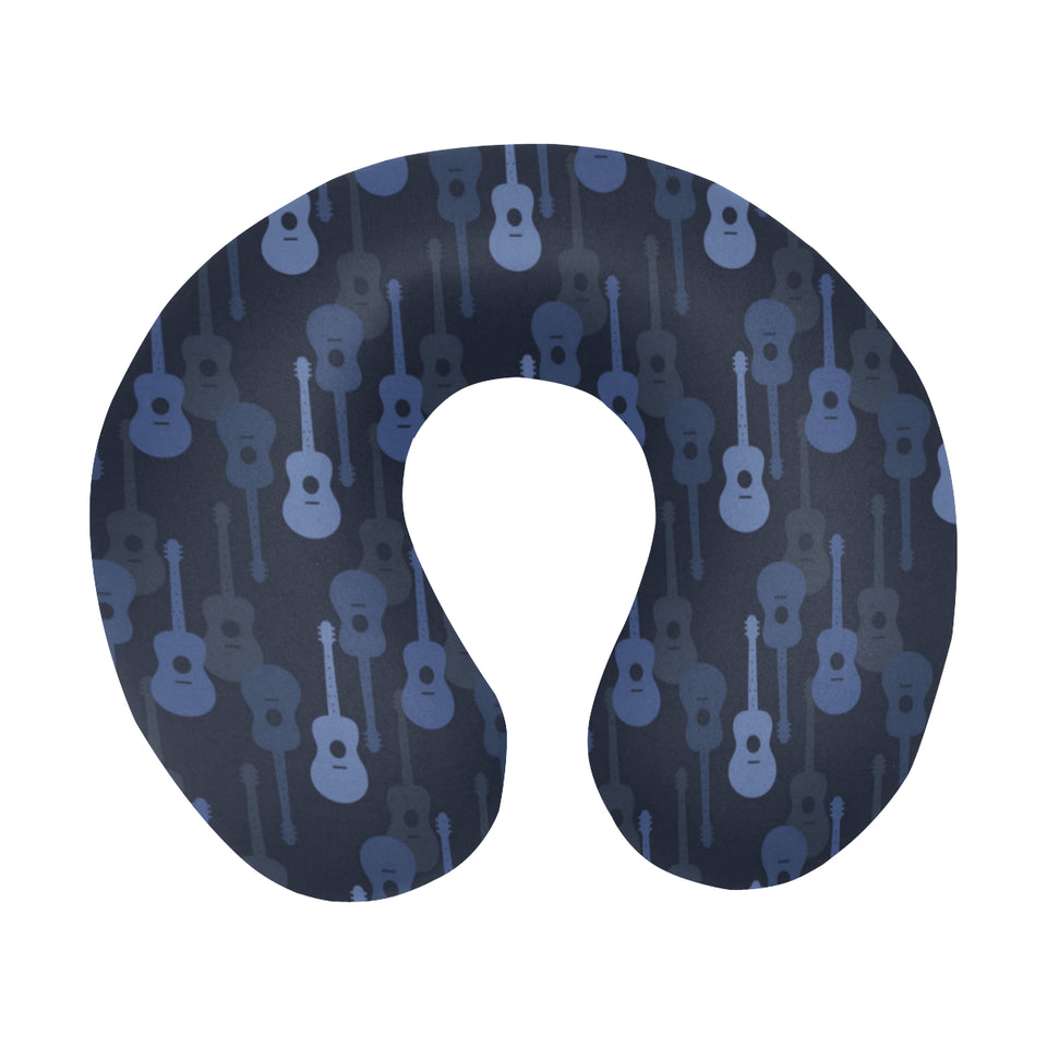 Blue Theme guitar pattern U-Shaped Travel Neck Pillow