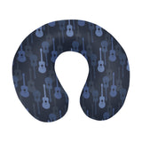 Blue Theme guitar pattern U-Shaped Travel Neck Pillow