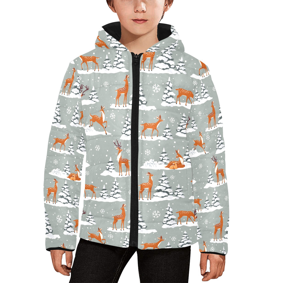 Beautiful deers Winter Christmas Kids' Boys' Girls' Padded Hooded Jacket