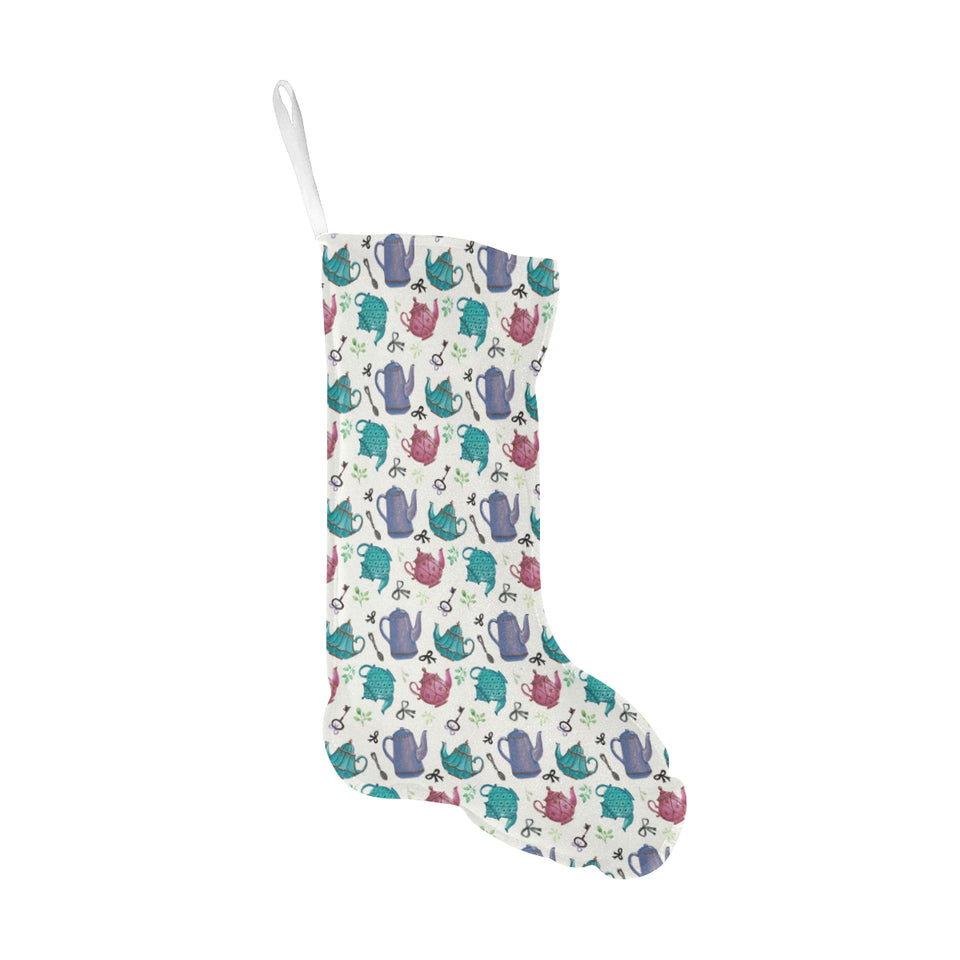 Tea pots Pattern Print Design 05 Christmas Stocking