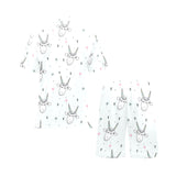 Cute goat design pattern Men's V-Neck Short Pajama Set