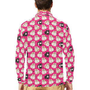 Guinea Pig Pattern Print Design 01 Men's Long Sleeve Polo Shirt