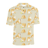 Cute fat shiba inu dog pattern Men's All Over Print Polo Shirt