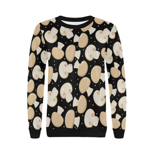 Champignon mushroom pattern Women's Crew Neck Sweatshirt