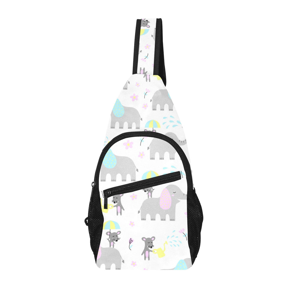 Cute elephant mouse pattern All Over Print Chest Bag