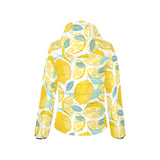 lemon design pattern Women's Padded Hooded Jacket
