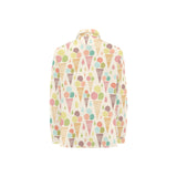 Ice cream cone pattern Women's Long Sleeve Polo Shirt