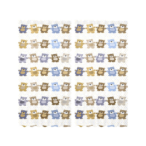 Teddy Bear Pattern Print Design 02 Gauze Curtain