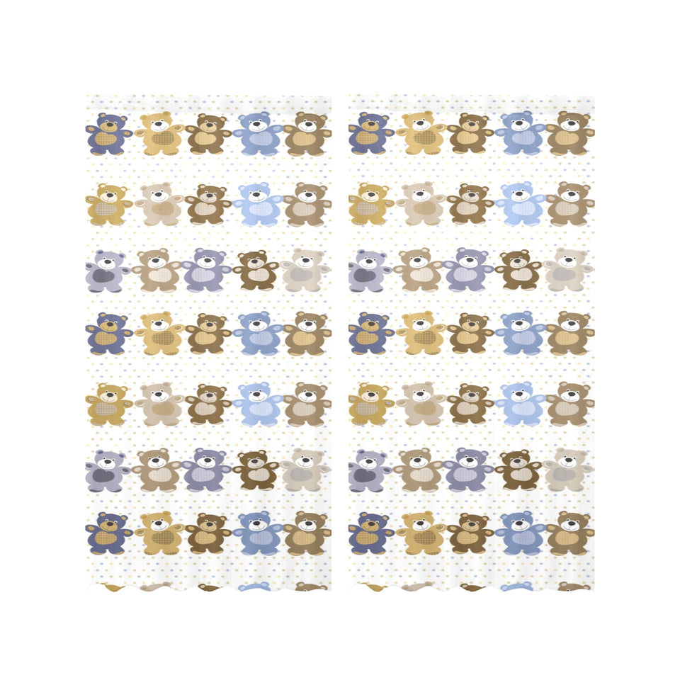Teddy Bear Pattern Print Design 02 Gauze Curtain