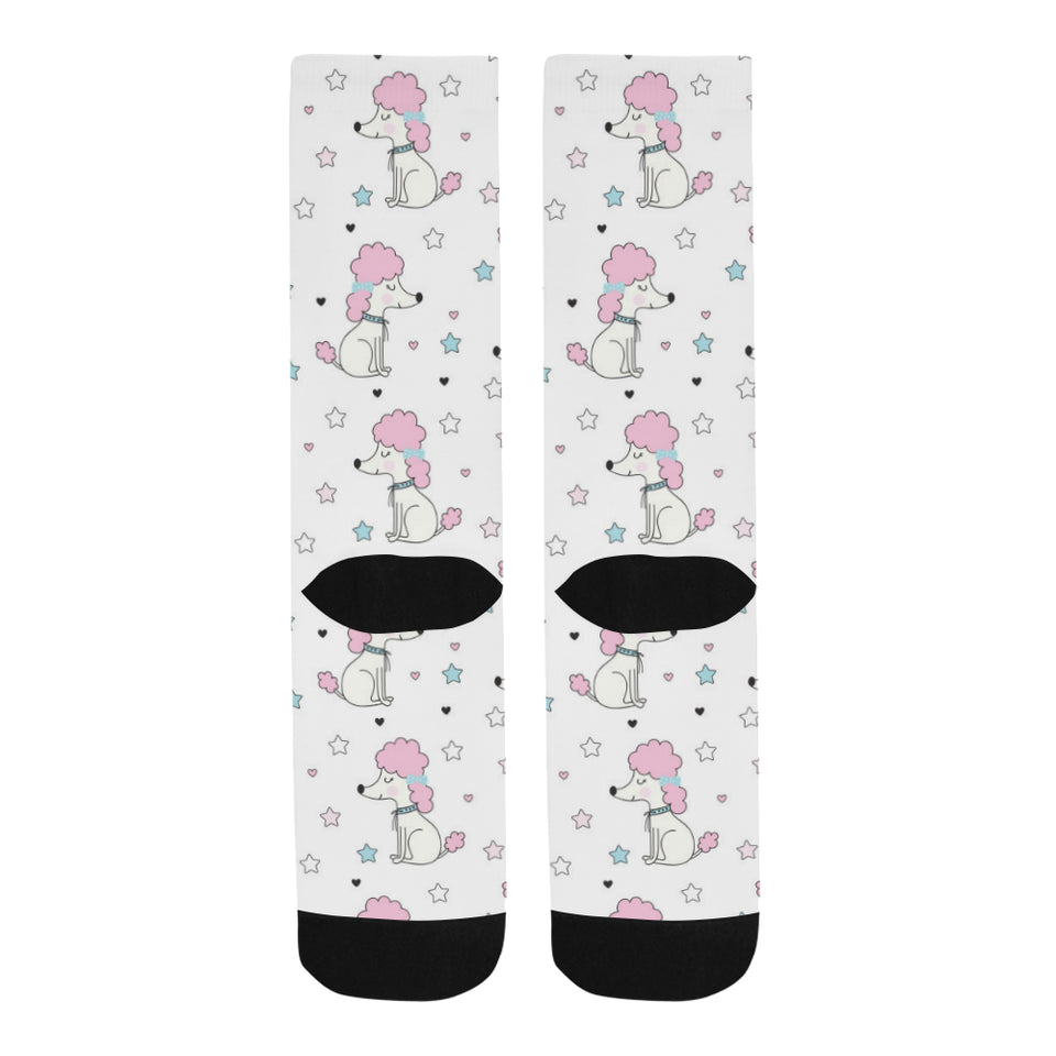 Cute poodle dog star pattern Crew Socks