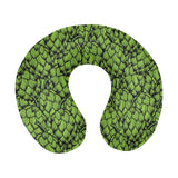 Green hop pattern U-Shaped Travel Neck Pillow