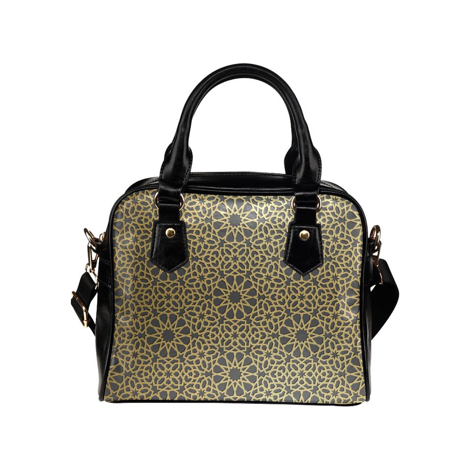 arabic star gold pattern Shoulder Handbag