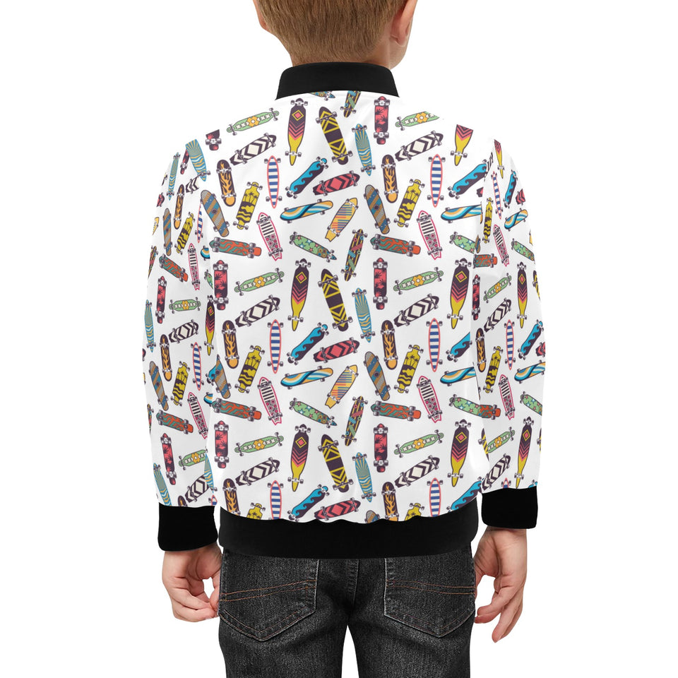 Skate Board Pattern Print Design 05 Kids' Boys' Girls' Bomber Jacket