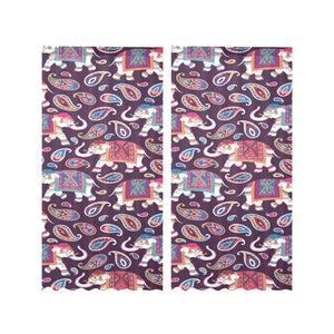 Elephant indian style ornament pattern Gauze Curtain