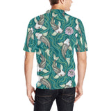 Koi Fish Carp Fish lotus pattern Men's All Over Print Polo Shirt